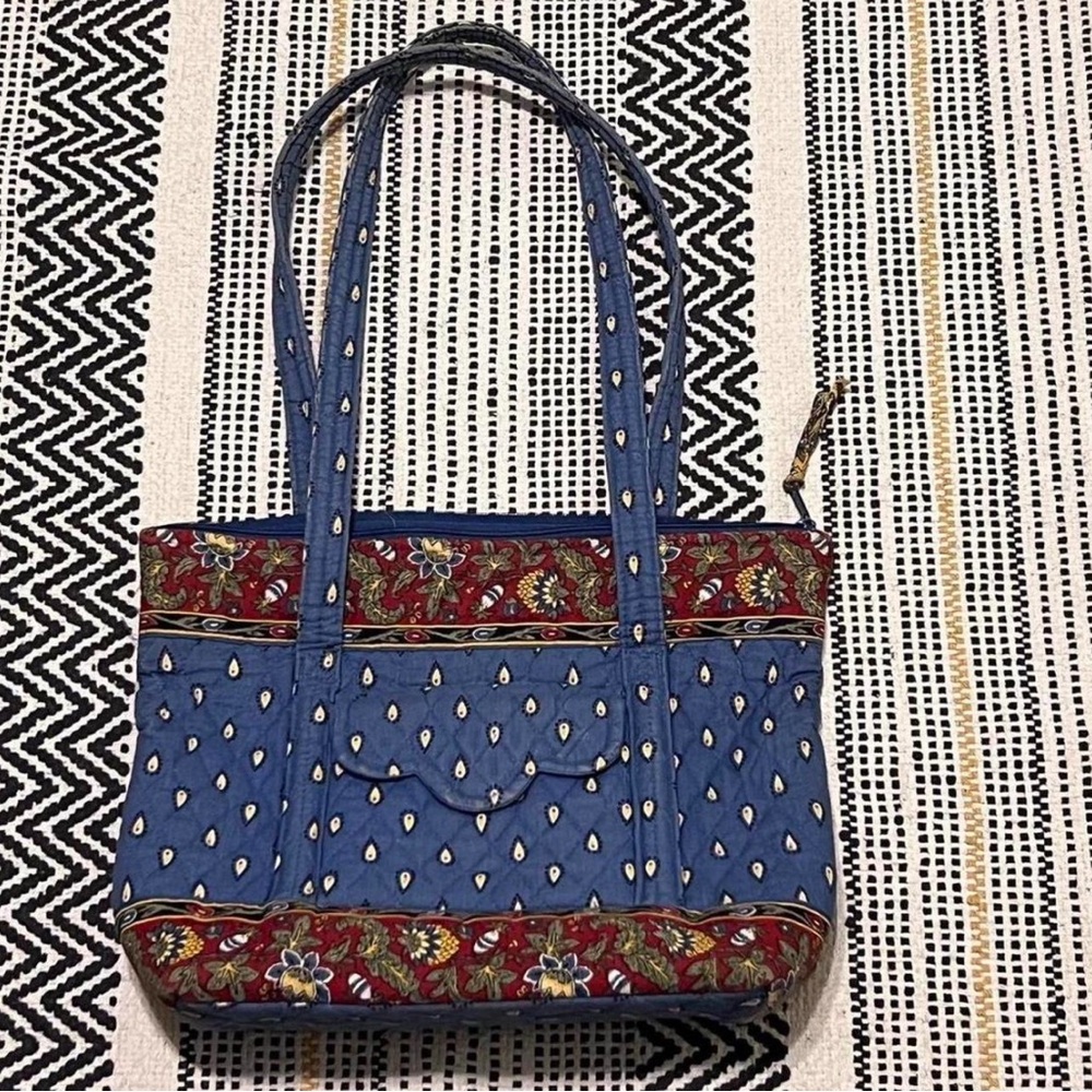 Vera Bradley Blue and Red Quilted Tote Bag